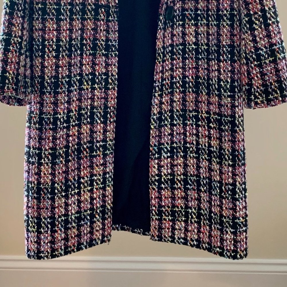 Halogen One-Button Coat (Black/Multi Color) - image 8